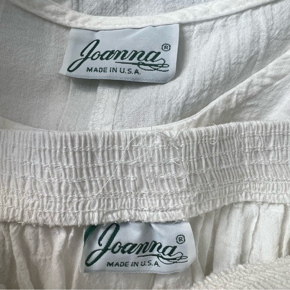 Vintage white cotton gauze two piece co ord skirt set vacay beach lounge cruise - Picture 9 of 11